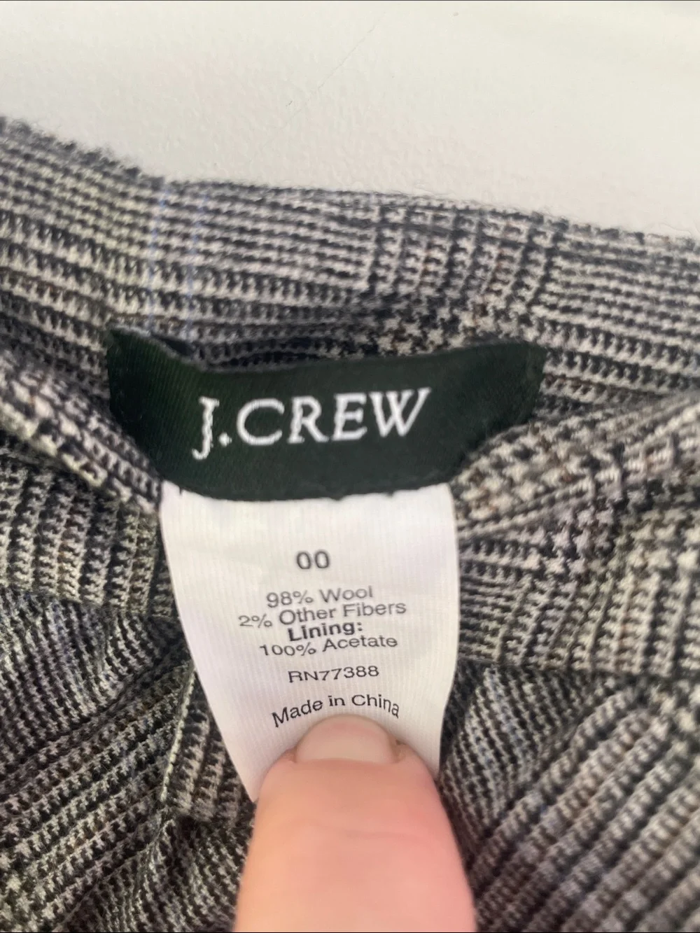 J. Crew Gray Plaid Tiered Ruffle Mini Skirt 00 Y2K Preppy